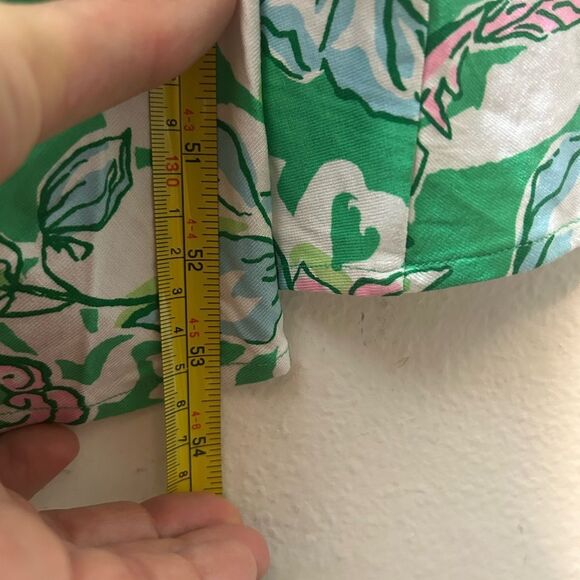 LILLY PULITZER ladies Moana Maxi Dress small green pink Spearmint Blossom hi low - Picture 10 of 12